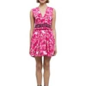 The Kooples Pink Floral Silk Mini Dress US Size 6 NWT